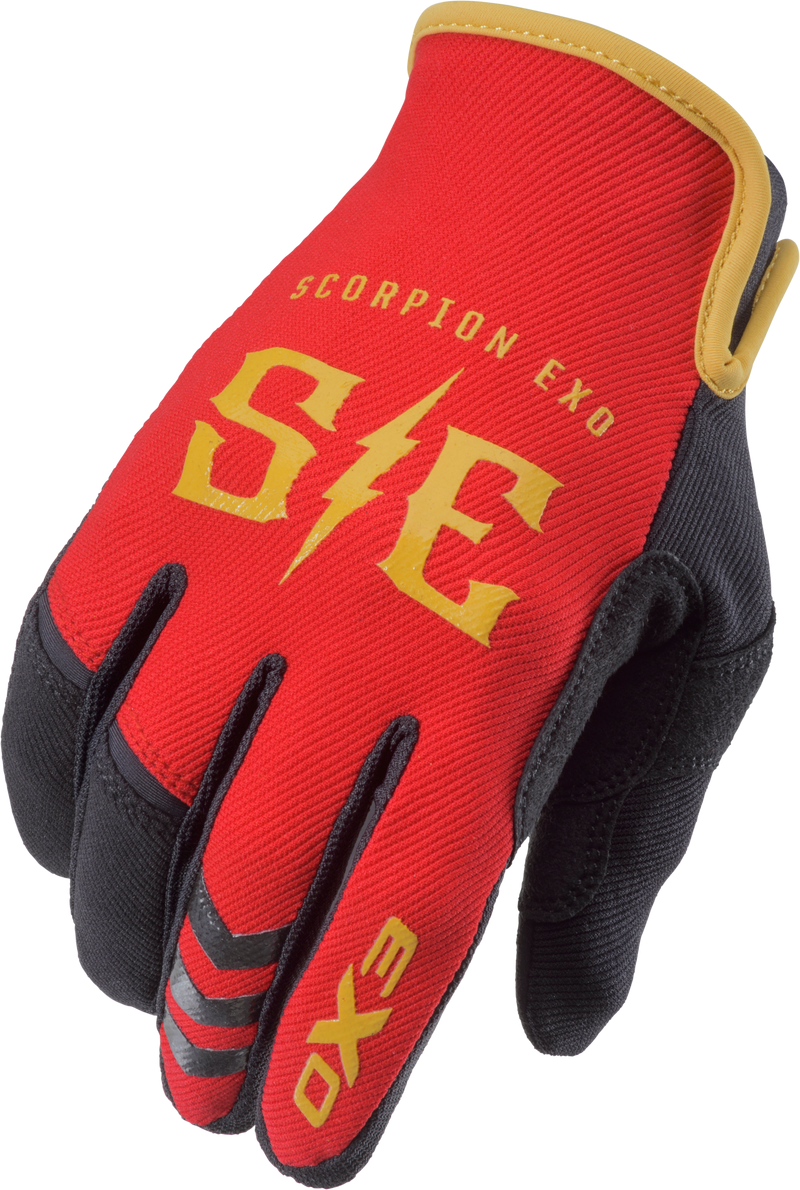 Scorpion EXO Air-Stretch Gloves - Charge RED/Gold SM