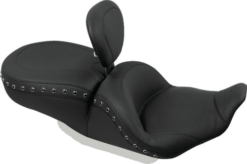 Mustang Motorcycle 1 Piece with Driver Backrest Black Pearls — 1997-2007 Harley-Davidson
