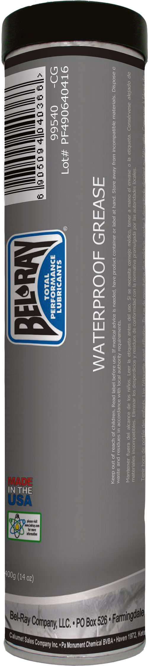 Bel-Ray Waterproof Grease - Cartridge 14 OZ (10/Case Sold Ea)