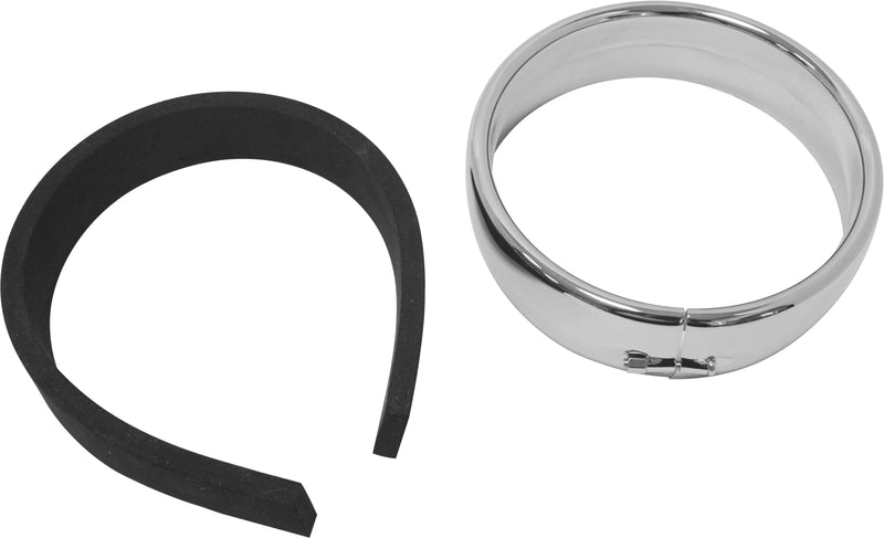 Harddrive Frenched Headlight Trim Ring - Chrome 5-3/4 Clamp Style