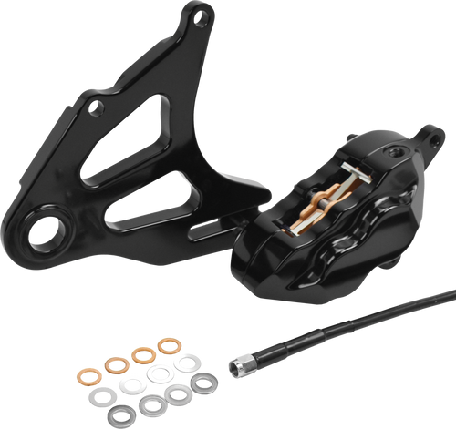 Hawg Halters Inc 4 Piston Caliper Kit - Pist Rear Caliper KIT Black ST 18-UP