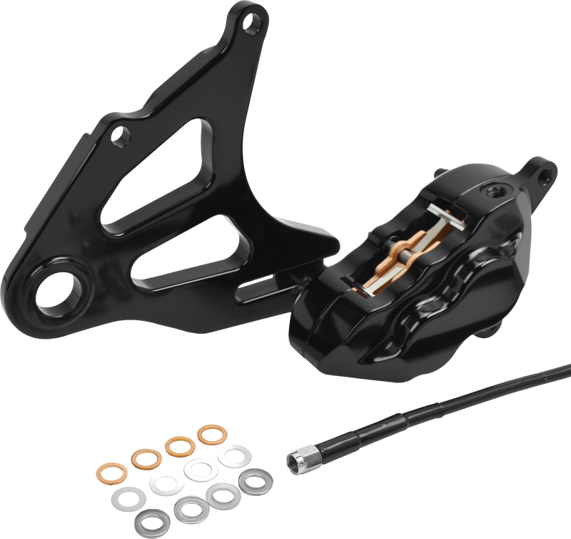 Hawg Halters Inc 4 Piston Caliper Kit - Pist Rear Caliper KIT Black ST 18-UP
