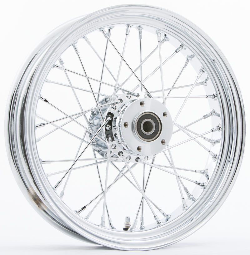 Harddrive Front 40 Spoke Wheels - 40-SPK DD Chrome 16x3.5 FLT-HUB 3/4