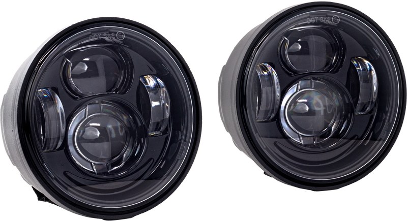 Letric Lighting Co LED Headlight - KIT (pair) BLK `2008-2017 Fatbob