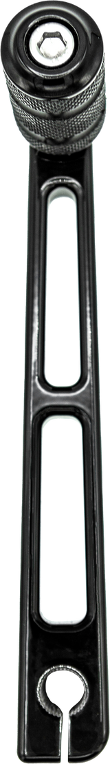 Santoro Fabworx Performance Shift Arm w/ Toe Peg Black - Harley Dyna & Sportster