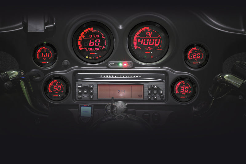 Koso Digital Harley Gauge Cluster - KIT Black Bezel OIL Temp