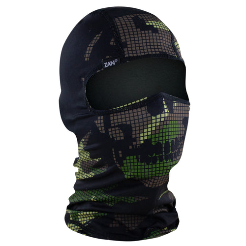 Zan Polyester Balaclava - Digi Woodland Camo Skull