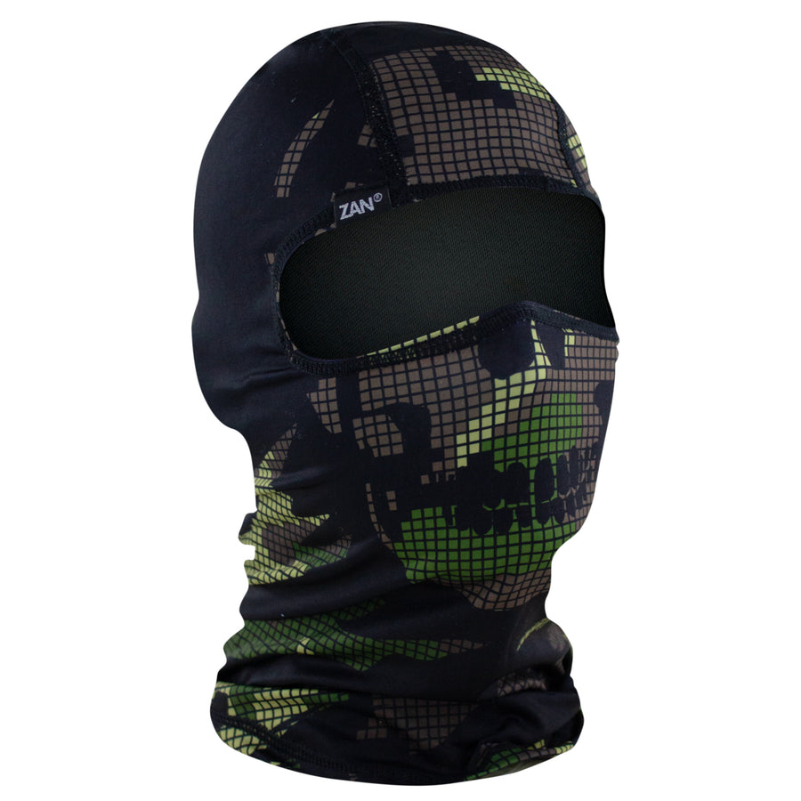 Zan Polyester Balaclava - Digi Woodland Camo Skull