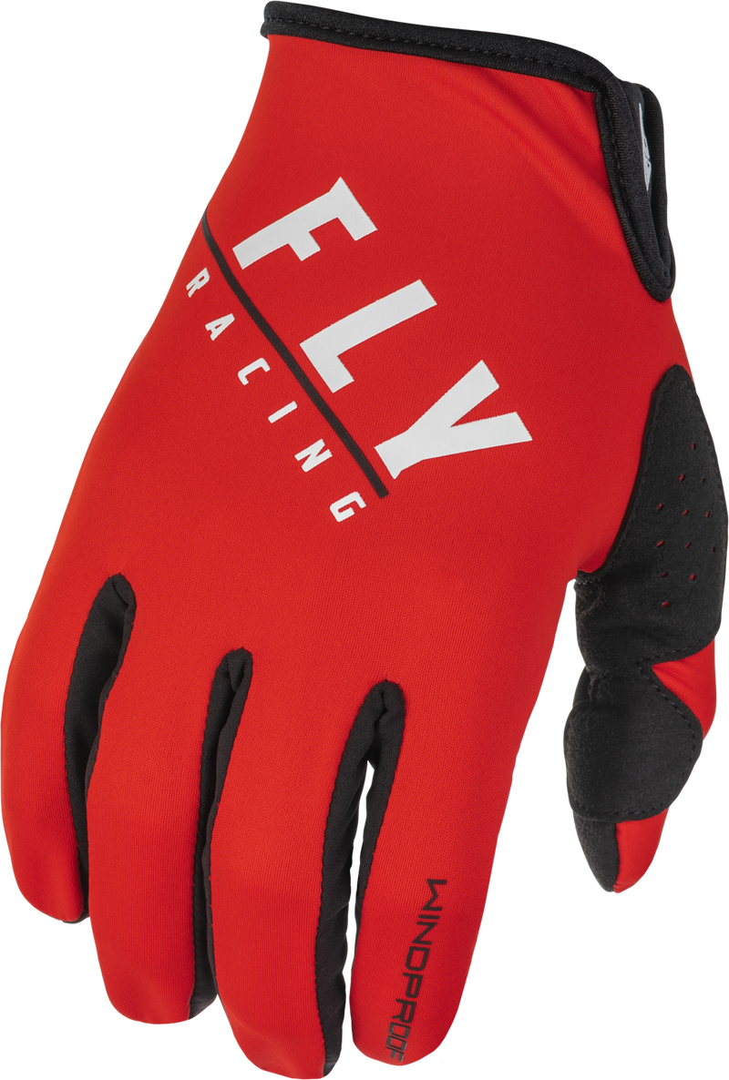 Fly Racing Windproof Lite Gloves - Black/RED SZ 07
