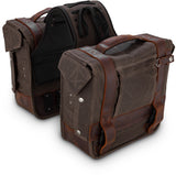 Burly Brand Throwover Saddlebags - Dark Oak Harley & Indian V-Twin