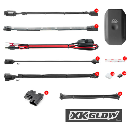 Xk Glow Chrome LED Accent Light Kit - APP KIT 18pc