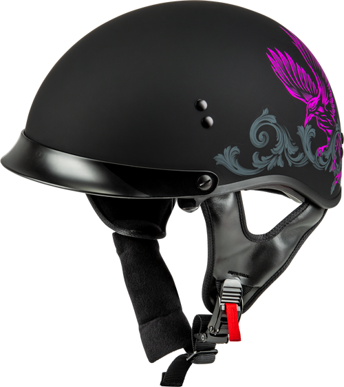 GMAX HH-65 Corvus Helmet - W/Peak Matte Black/Purple/Grey LG