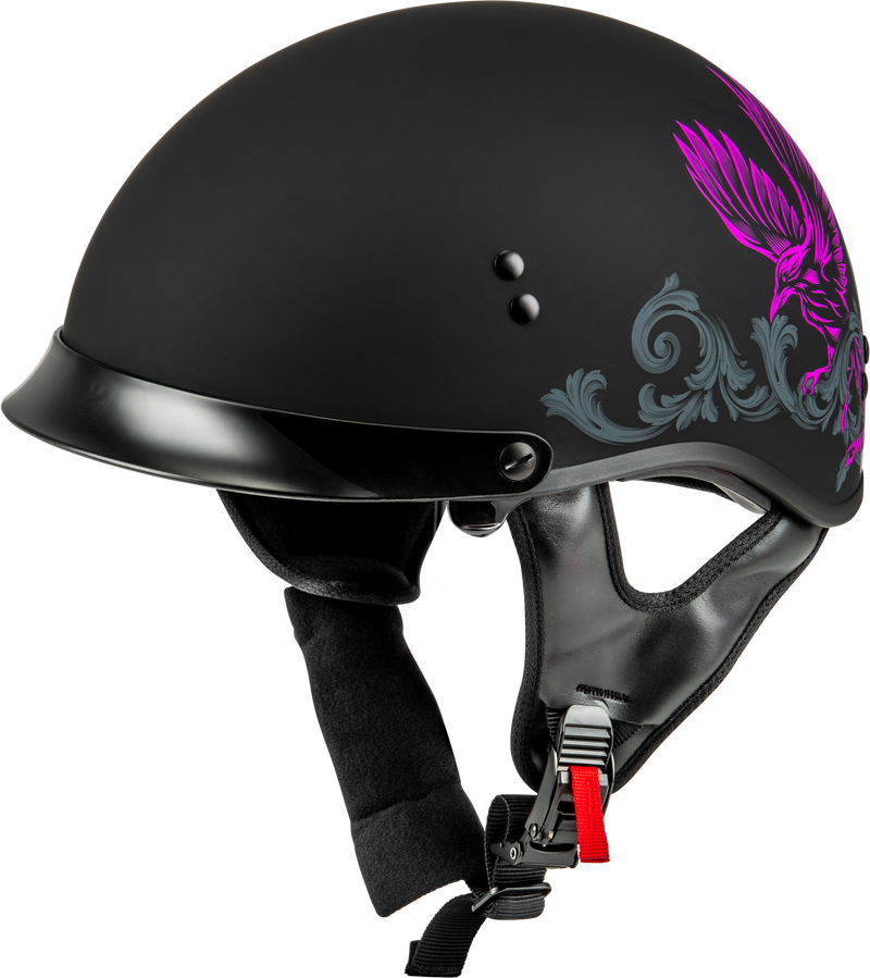 GMAX HH-65 Corvus Helmet - W/Peak Matte Black/Purple/Grey XS