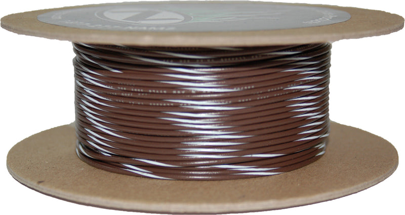 NAMZ Custom Cycle 100-Foot OEM Color Wire Spools - (brown/White Stripe)
