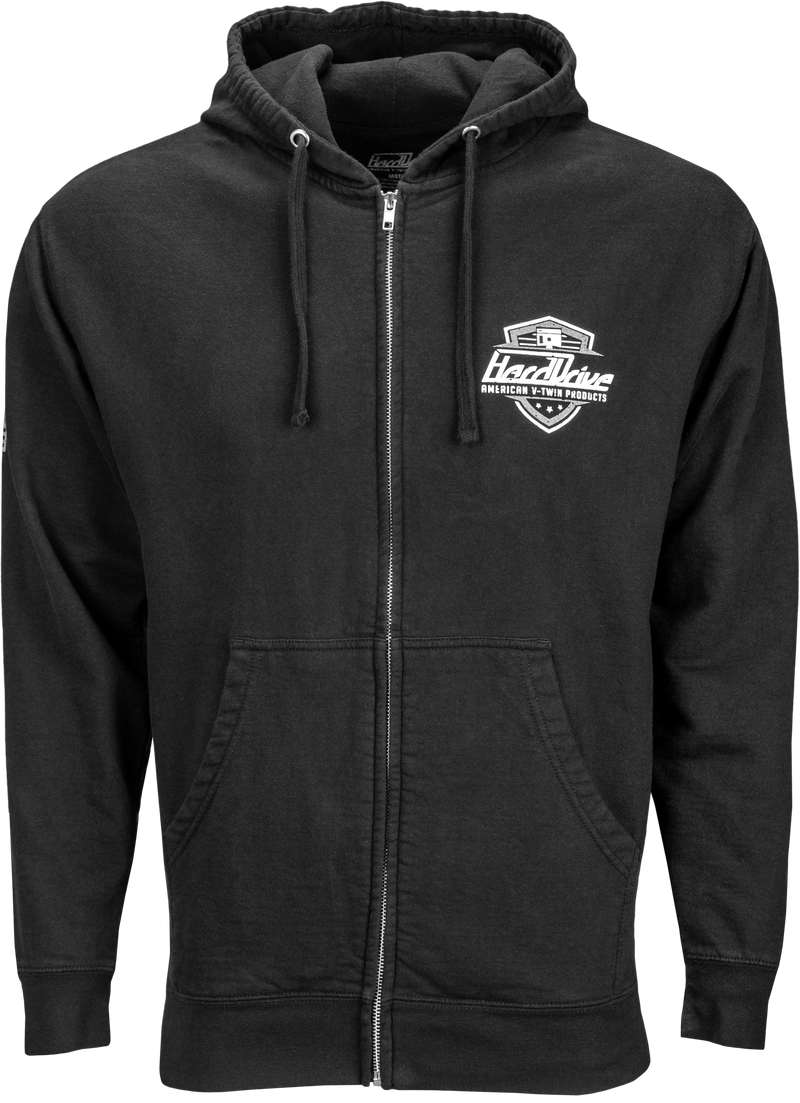Harddrive Shield Hoodie - Black/White 2x