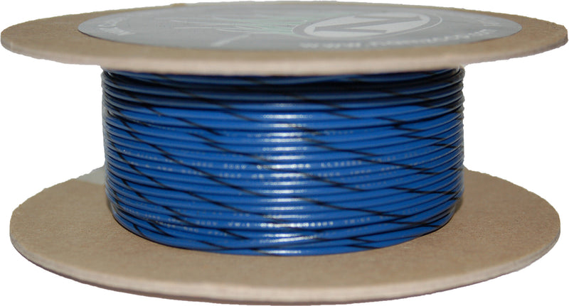 NAMZ Custom Cycle 100-Foot OEM Color Wire Spools - #18-Gauge Blue/Black Stripe…