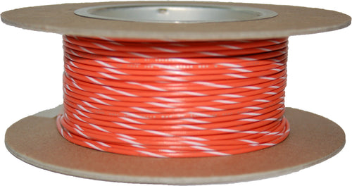 NAMZ Custom Cycle 100-Foot OEM Color Wire Spools - #18-Gauge Orange/White Strip…