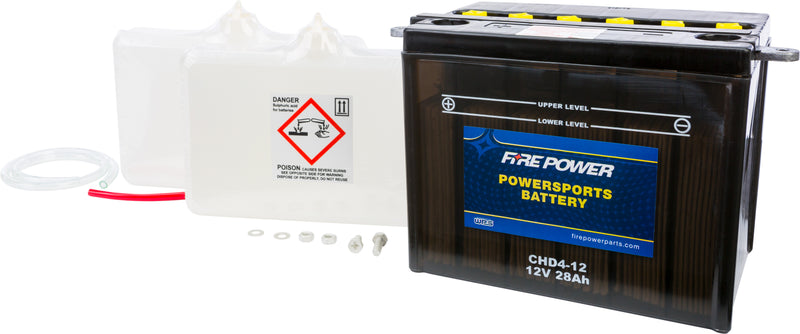 Fire Power 12V Standard Battery w/Acid Pack - Chd4-12 12v