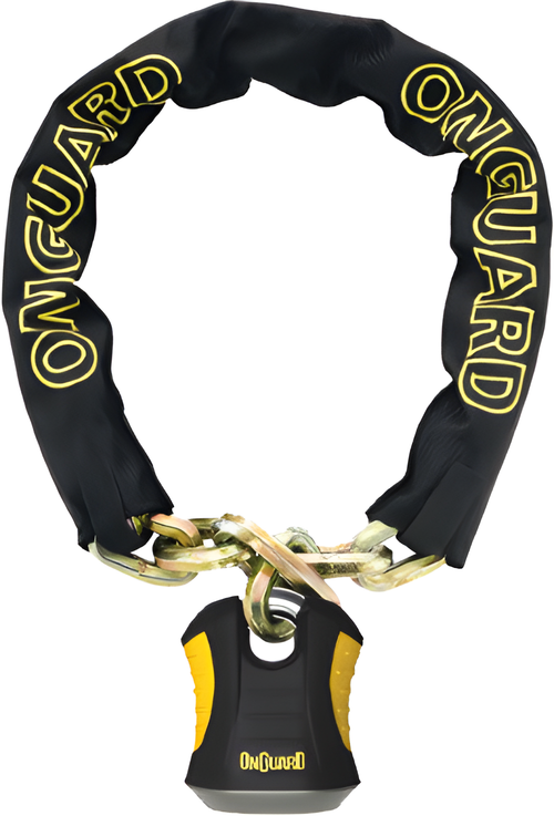 Onguard Beast 8018 Chain lock - With Keyed Padlock Black/Yellow 6 FT