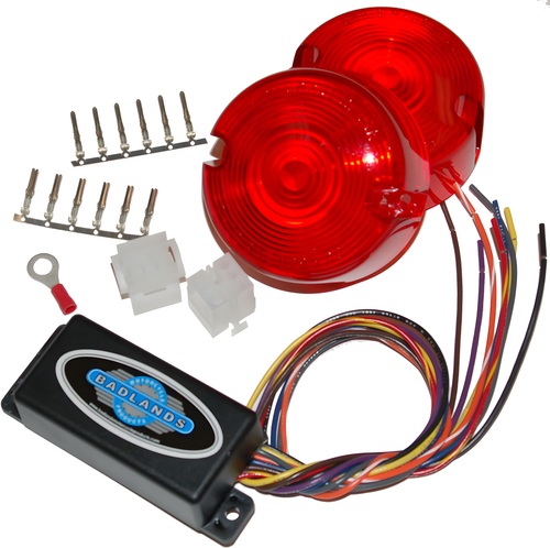 NAMZ Custom Cycle Run, Brake & Turn Signal Modules with Equalizer & Red Lens Ki… — Harley-Davidson (1985-1996)
