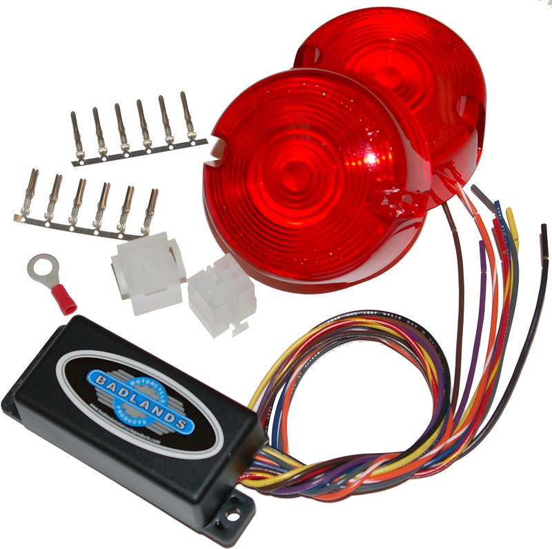 NAMZ Custom Cycle Run, Brake & Turn Signal Modules with Equalizer & Red Lens Ki… — Harley-Davidson (1985-1996)