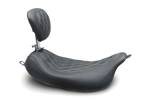 Mustang Motorcycle Solo with Driver Backrest Diamond — 2008-2021 Harley-Davidson Touring