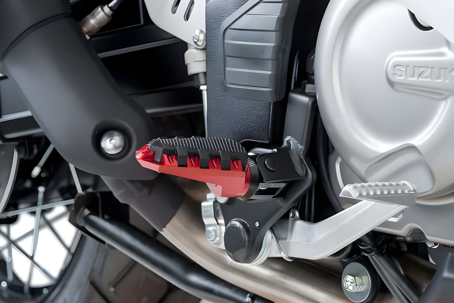 PUIG Hi-Tech Trail Red Adjustable Footpegs - Harley & Indian V-Twin