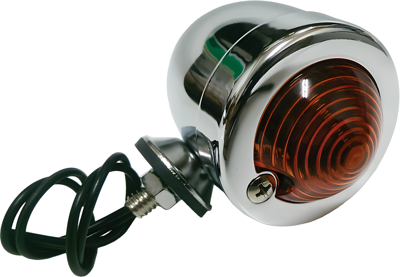 Harddrive Bullet Light - Marker Light Chrome Amber Lens Dual Filament