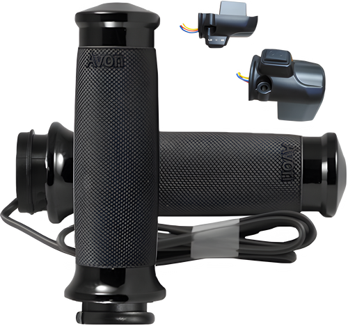 Avon Custom Contour Twist Grip - Heated Black Twist Grip — Harley-Davidson Road Glide Limited, Trike Road Glide 3, Road Glide Custom (2023-2024)