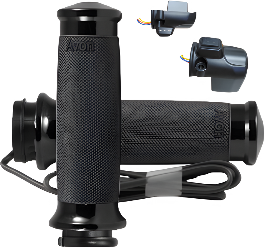 Avon Custom Contour Heated Black Twist Grips - Harley-Davidson Touring
