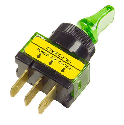 Grote Toggle/Lever Style Switch - Green 20 AMP