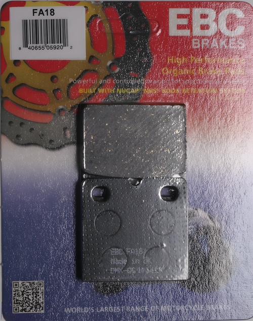 EBC Standard Brake Pads - Fa18 Organic — Indian Motorcycle Chief Vintage, Chief Classic, Chief Dark Horse (2009-2012)