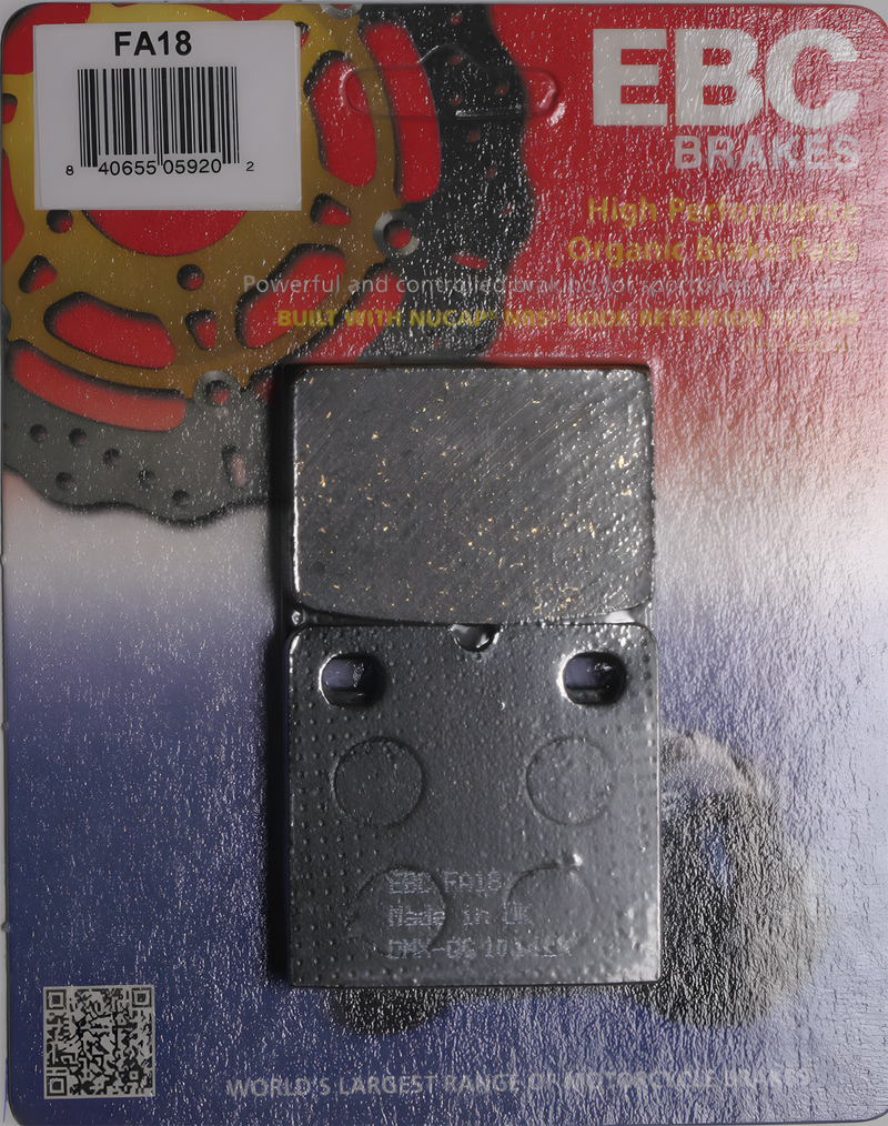 EBC Standard Brake Pads - Fa18 Organic — Indian Motorcycle Chief Vintage, Chief Classic, Chief Dark Horse (2009-2012)