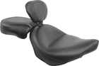 Mustang Motorcycle 2 Piece Seat with Driver Backrest Original — 2003-2017 Harley-Davidson Touring