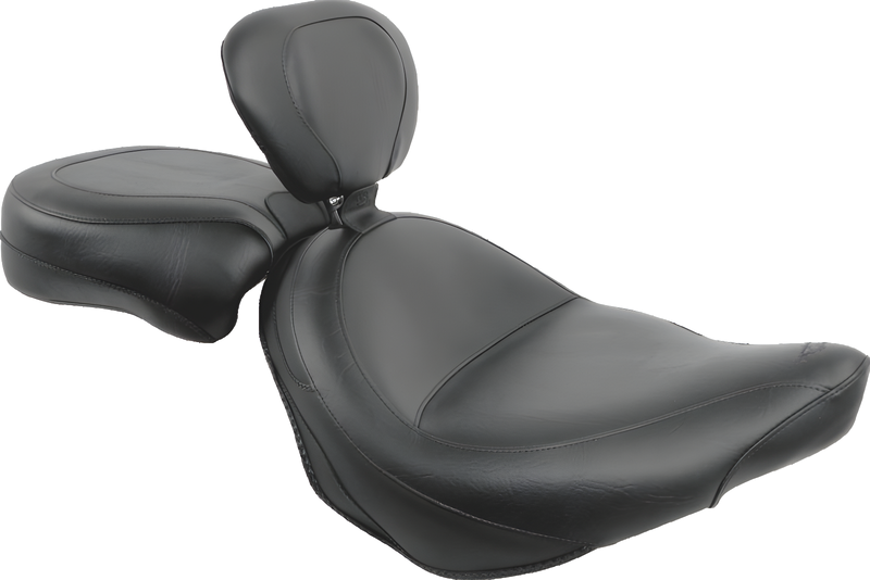 Mustang Motorcycle 2 Piece Seat with Driver Backrest Original — 2003-2017 Harley-Davidson Touring