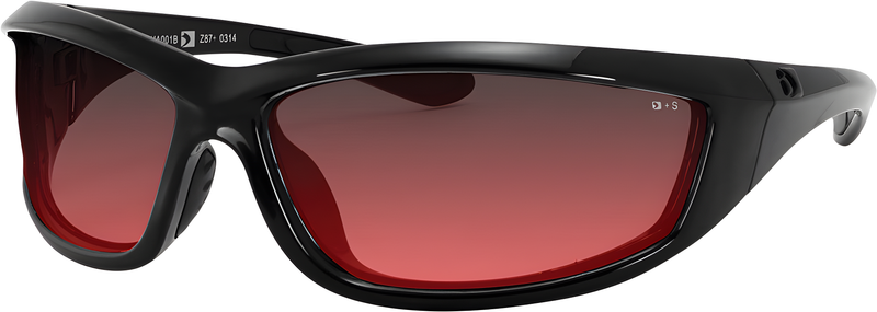 Bobster Charger Sunglasses - Black W/Rose Lens