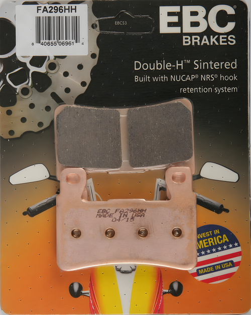 EBC Standard Brake Pads - Fa269hh Double-H Sintered — Harley-Davidson Softail Deluxe, Softail Fat Boy, Softail Heritage Classic (2009-2018)