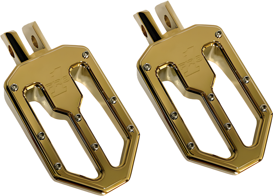 Pro One Pro Peg Moto Style Gold Titanium Nitride Footpegs - Harley Milwaukee-Eight Touring & Softail