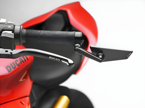 Rizoma Cut Edge Bar End Mirror - Universal Left Black EA