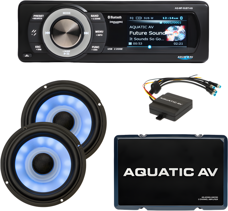 Aquatic AV Ultra Harley Package - `1998-2013 FLT/FLH — Harley-Davidson Road King, Road King Classic, Electra Glide Classic (1998-2013)