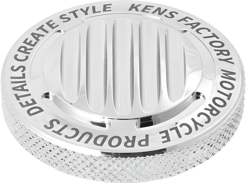 Kens Factory NX LVL Gas Caps - CAP Finned Chrome Dummy CAP FOR M8 LH — Harley-Davidson (2017-2026)
