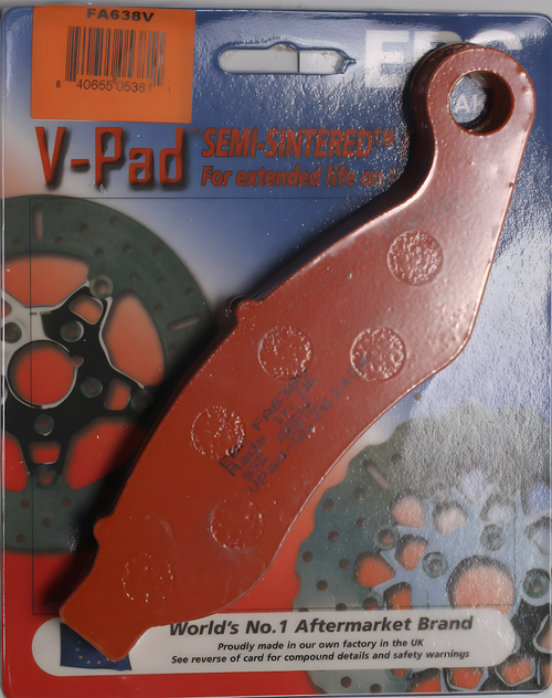 EBC Semi-Sintered Brake Pads - Fa638v Semi-Sintered V Series — Harley-Davidson Tri Glide Ultra Classic, Freewheeler (2014-2018)