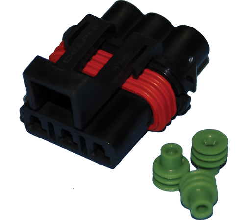 NAMZ Custom Cycle Delphi WeatherPack Female Connectors - 3-Wire Female Connector