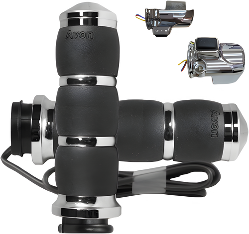 Avon Velvet Air Twist Grip - Heated Chrome Twist Grip — Harley-Davidson Road Glide Limited, Trike Road Glide 3, Road Glide Custom (2023-2024)