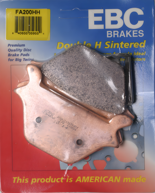 EBC Standard Brake Pads - Fa200hh Double-H Sintered — Harley-Davidson Softail Custom, Sportster 883, Sportster 883 Hugger (1987-1999)