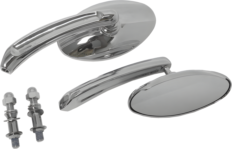 Harddrive Oval Custom Die Cast Mirror - Chrome