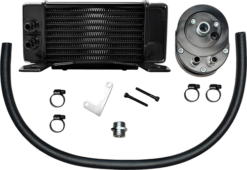 JAGG Horizontal Oil Cooler - Black — Harley-Davidson Electra Glide Classic, Electra Glide Ultra Classic, Electra Glide (1984-2008)