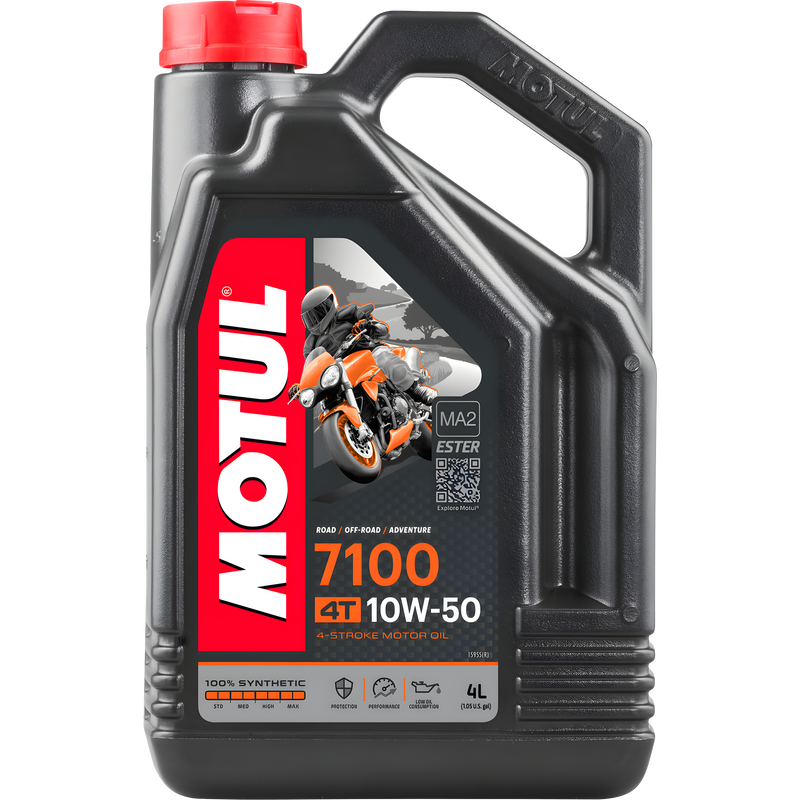 Motul 7100 4T Oil - Full SYN OIL 10w50 4t 4l (4/Case Sold Ea)