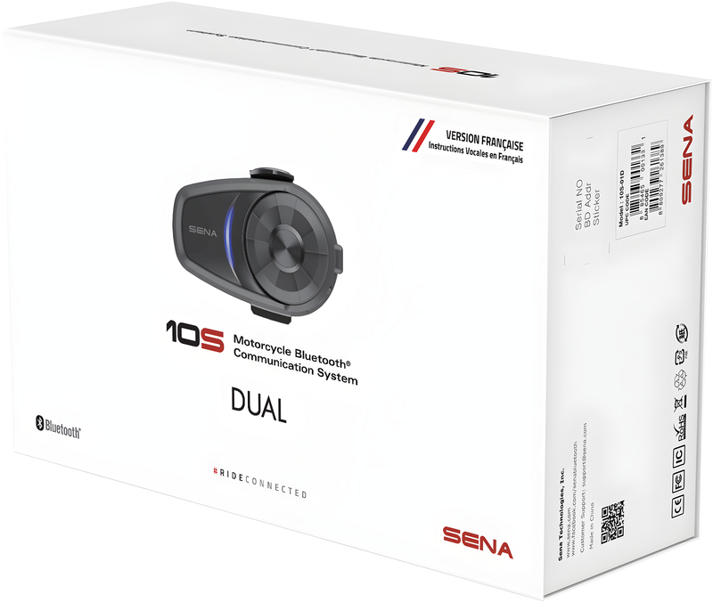 SENA 10S Bluetooth 4.1 Headset & Intercom - AND Intercom (dual Pack)