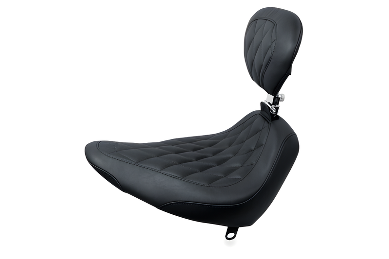 Mustang Motorcycle Solo with Driver Backrest Diamond — 1984-2006 Harley-Davidson